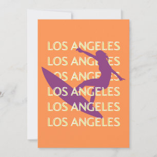 Cartes Pour Fêtes Annuelles Los Angeles Travel Art, Californie, Voyage, Orange