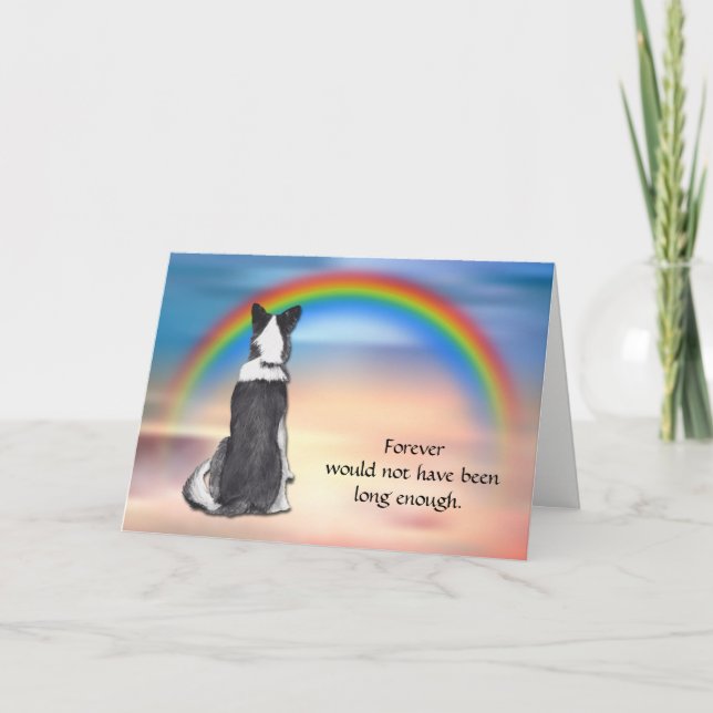 Cartes Pour Fêtes Annuelles Loss of Border Collie Rainbow Sympathy Card (Devant)