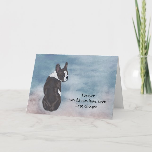 Cartes Pour Fêtes Annuelles Loss of Boston Terrier Condolence Sympathy Card (Devant)