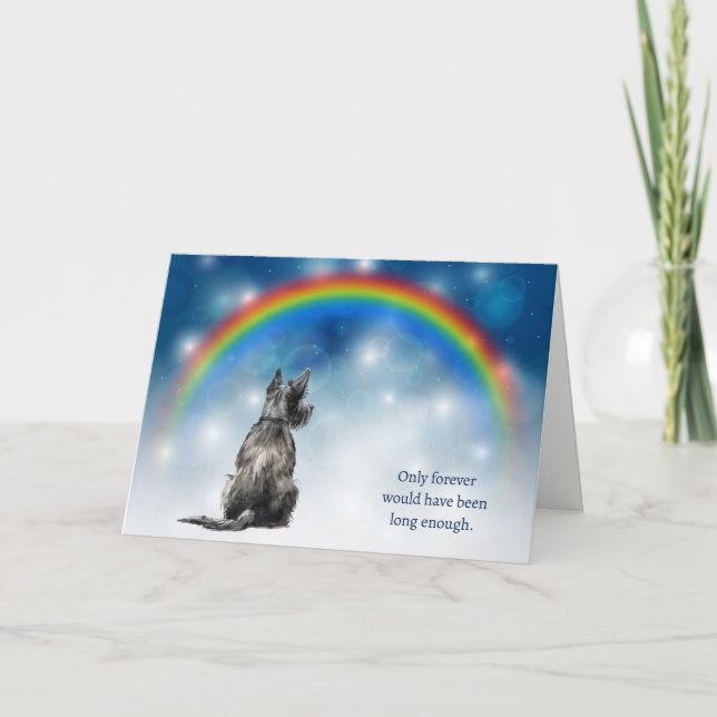Cartes Pour Fêtes Annuelles Loss of Scottish Terrier Dog Night Lights Sympathy (Devant)