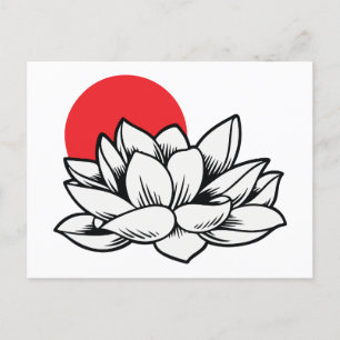 Cartes Pour Fêtes Annuelles Lotus flower art japonais