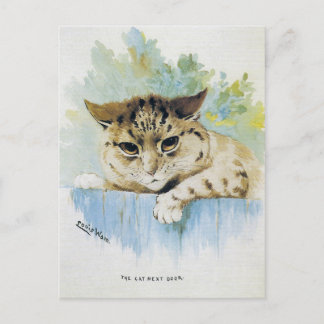 Cartes Pour Fêtes Annuelles Louis Wain - Vintage Chat à côté de l'illustration