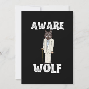 Cartes Pour Fêtes Annuelles Loup de l'Halloween 2020 Chemises Aware - Werewolf