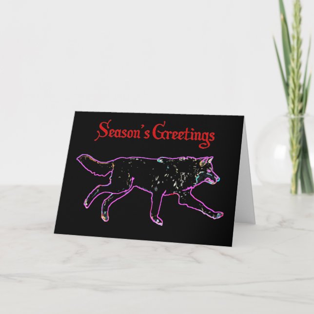 Cartes Pour Fêtes Annuelles Loup électrique (Devant)