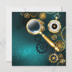 Cartes Pour Fêtes Annuelles Loupe en style Steampunk