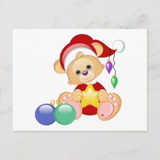 Cartes Pour Fêtes Annuelles L'Ours en peluche de Noël