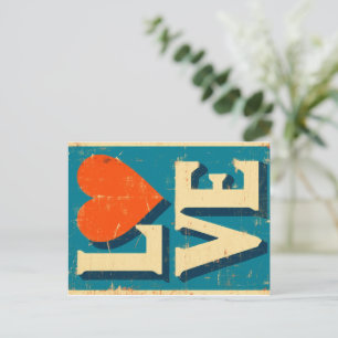 Cartes Pour Fêtes Annuelles LOVE 1960s-Inspiré Graphics