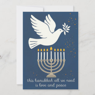 Cartes Pour Fêtes Annuelles Love and Peace Classic et Elegant Custom Hanoukka