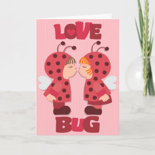 Cartes Pour Fêtes Annuelles Love Bugs Beetles Valentine's Card