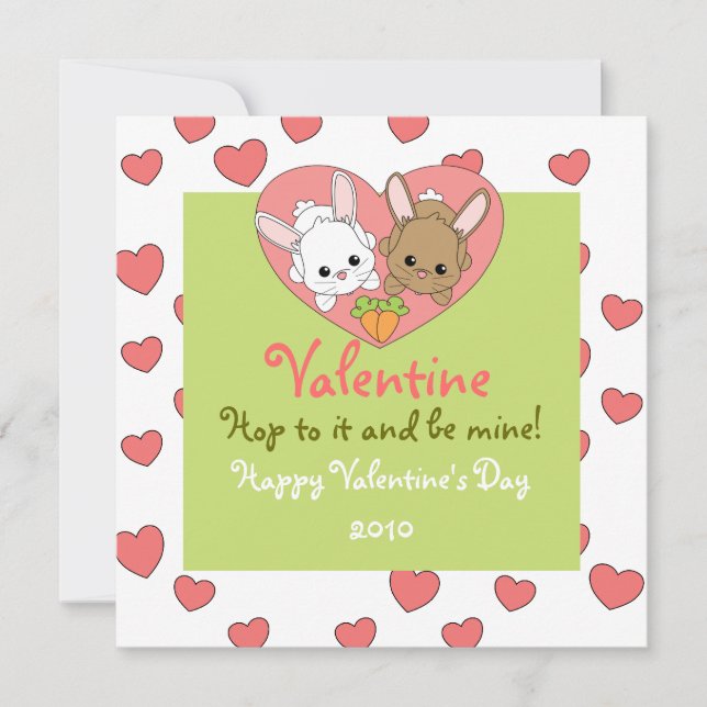 Cartes Pour Fêtes Annuelles Love Bunnies (Devant)