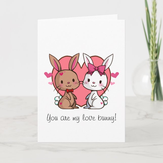 Cartes Pour Fêtes Annuelles Love Bunny Valentine's Card (Devant)