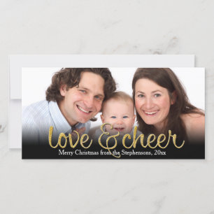 Cartes Pour Fêtes Annuelles Love Cheer Glitter Shiny Effect Christmas