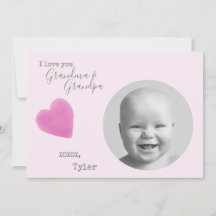 Love Grand-parents Photo Coeur Rose Valentines