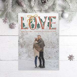 Cartes Pour Fêtes Annuelles Love Hand Letting Holly Winter Newlysée