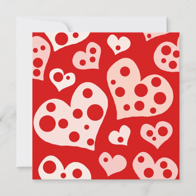 Cartes Pour Fêtes Annuelles LOVE Hearts Valentine Designer Carré Note Card (Devant)