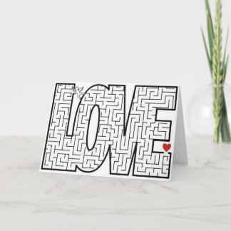 Cartes Pour Fêtes Annuelles Love labyrinthe