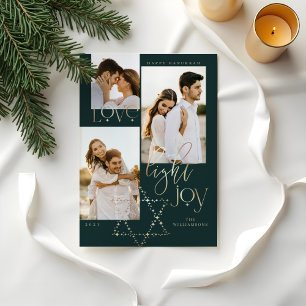Cartes Pour Fêtes Annuelles Love Light Joy Star David Hanoukka Photo Collage