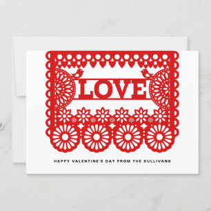 Cartes Pour Fêtes Annuelles Love Papel Picado Red Valentine's Day Photo