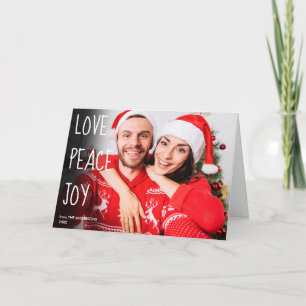 Cartes Pour Fêtes Annuelles Love Peace Joy Photo Modern Christmas