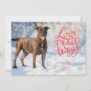 Cartes Pour Fêtes Annuelles Love Peace Wags Red Script Chien photo
