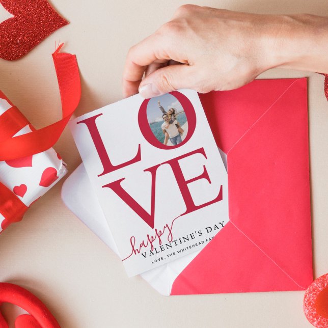 Cartes Pour Fêtes Annuelles Love Photo Happy Valentine's (Créateur téléchargé)