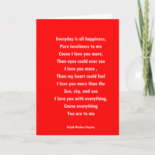 CARTES POUR FÊTES ANNUELLES LOVE POEM