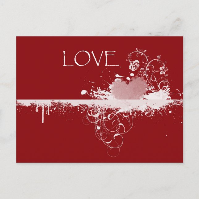 Cartes Pour Fêtes Annuelles LOVE Valentine's Day Red White Heart Dons (Devant)