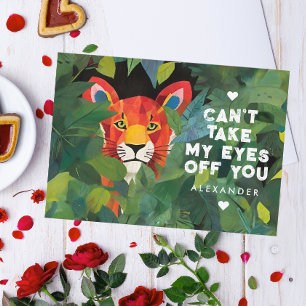 Cartes Pour Fêtes Annuelles Love Words Jungle Wild Tiger Saint Valentin Peintu