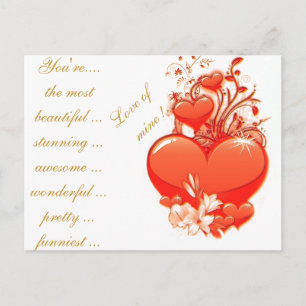 Cartes Pour Fêtes Annuelles Love you heart valentine
