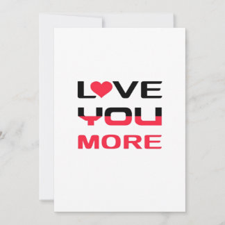 Cartes Pour Fêtes Annuelles Love You More Flat Gras Noir Rouge Typographie 