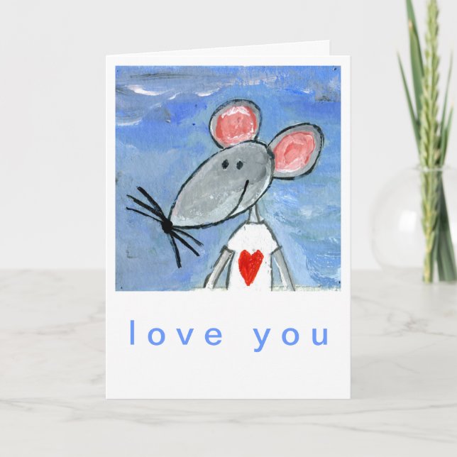 Cartes Pour Fêtes Annuelles Love You Mouse (Devant)