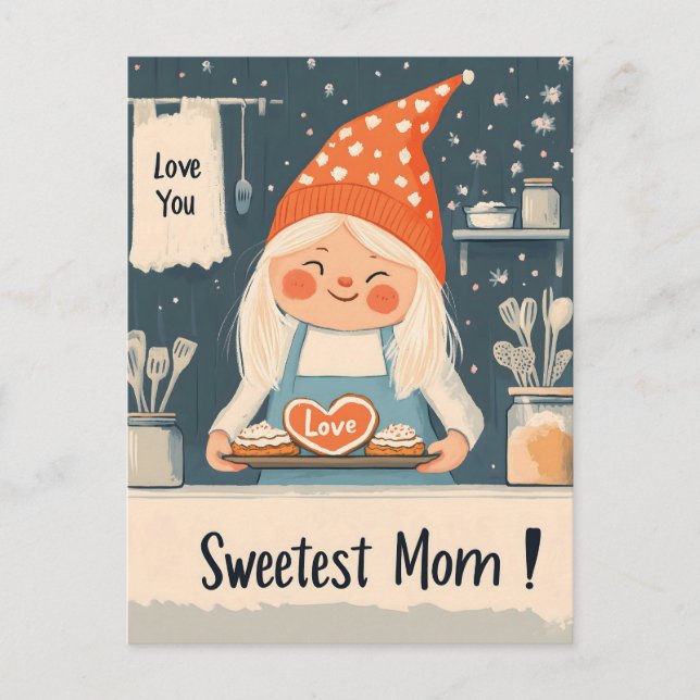 Cartes Pour Fêtes Annuelles Love You, Sweetest Maman Design (Devant)