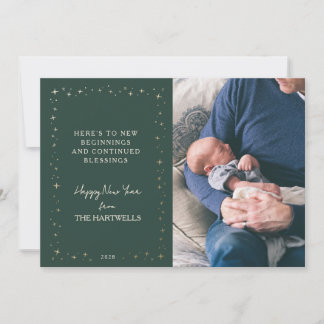 Cartes Pour Fêtes Annuelles Lovely Forest Green Starry New Year Photo