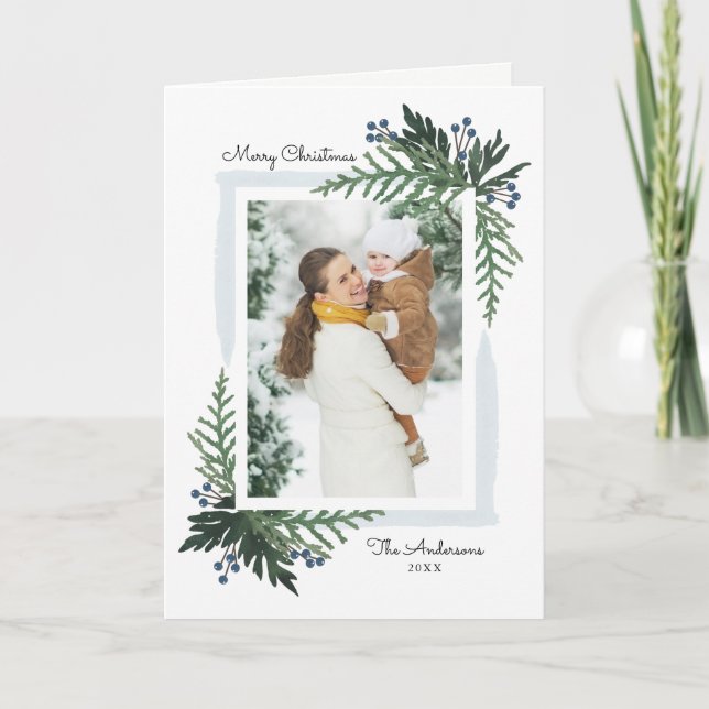 Cartes Pour Fêtes Annuelles Lovely Holiday - Christmas Photo Grey Card (Devant)