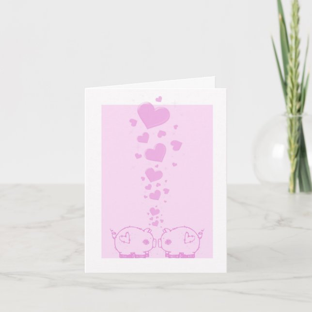 Cartes Pour Fêtes Annuelles Lover Pigs Valentine's Day Cards (Devant)