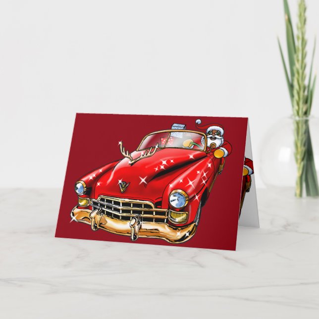 Cartes Pour Fêtes Annuelles Low Rider Père Noël (Devant)