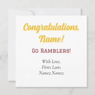 Cartes Pour Fêtes Annuelles Loyola University Chicago Go Ramblers! Étiquette-c