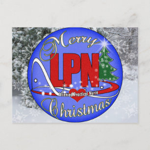 CARTES POUR FÊTES ANNUELLES LPN CHRISTMAS MERRY INFIRMIÈRE PRATIQUE AUTORISÉE