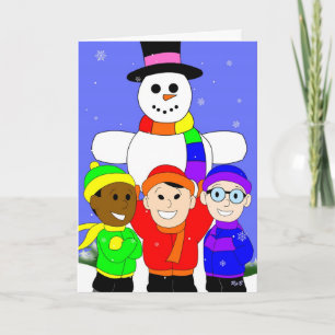 Cartes Pour Fêtes Annuelles LRC: Rainbow Snowma