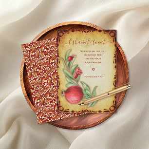 Cartes Pour Fêtes Annuelles L'shanah Tovah Bonne année juive Rosh Hashanah