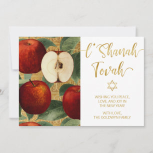 Cartes Pour Fêtes Annuelles L'Shanah Tovah Rosh Hashanah Pommes juives Blanche
