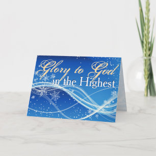 Cartes Pour Fêtes Annuelles Luc 2:14 "Gloire à Dieu dans le plus haut" Noël