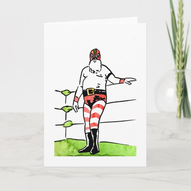 Cartes Pour Fêtes Annuelles Lucha Père Noël (Devant)