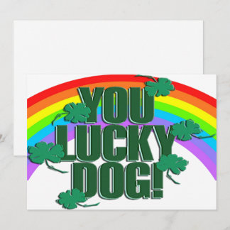 Cartes Pour Fêtes Annuelles Lucky Dog et Rainbow St. Patrick's Day Flat