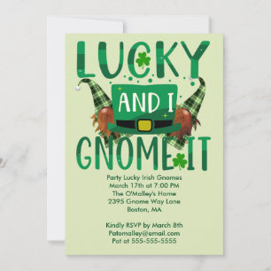 Cartes Pour Fêtes Annuelles Lucky et moi Gnome It Jour de la Saint Patrick Inv