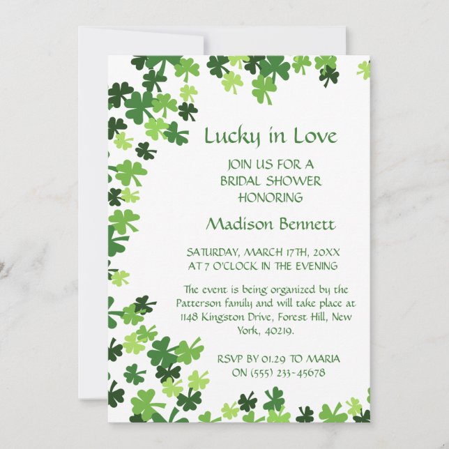 Cartes Pour Fêtes Annuelles Lucky In Love St. Patrick's Day BABYShower CARD (Devant)