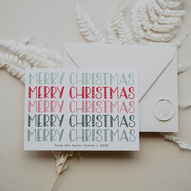 Cartes Pour Fêtes Annuelles LUCY Red Green mignonne Amusants Famille Joyeux No (LUCY Red Green Cute Fun Family Merry Christmas Holiday Card)