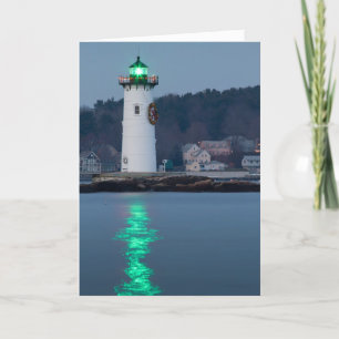 Cartes Pour Fêtes Annuelles Lumière de port de Portsmouth décorée