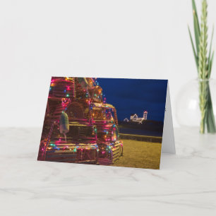 Cartes Pour Fêtes Annuelles Lumière de protubérance décorée la nuit