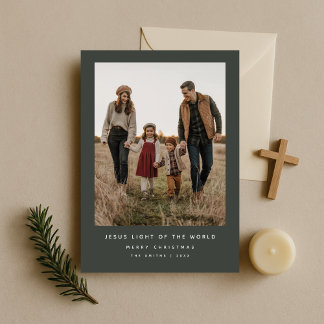 Cartes Pour Fêtes Annuelles Lumière religieuse de Noël du monde sombre Dusky